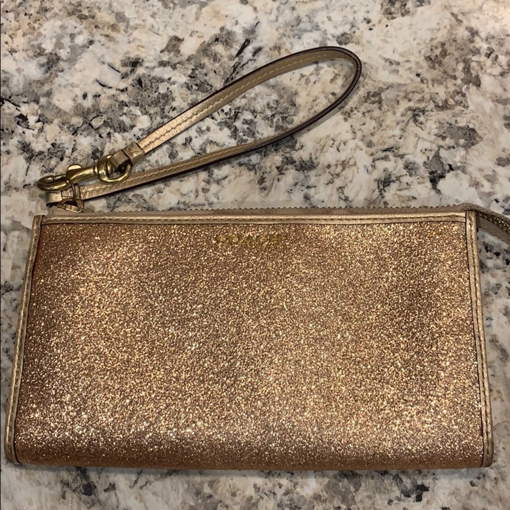 Gold Coach Wristlet